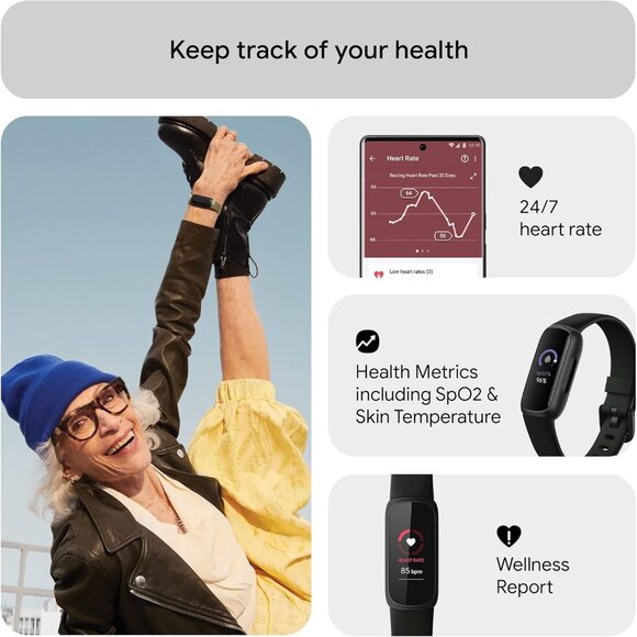 🆕 Google Fitbit Inspire Fitness Tracker Stress Management Workout Heart Rate - Picture 6 of 8